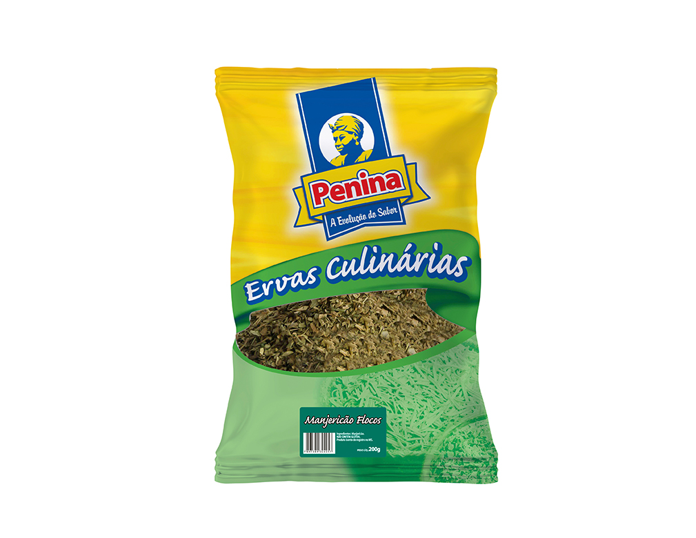 MANJERICÃO FLOCOS PENINA 200 G (FDO 10 PCT)